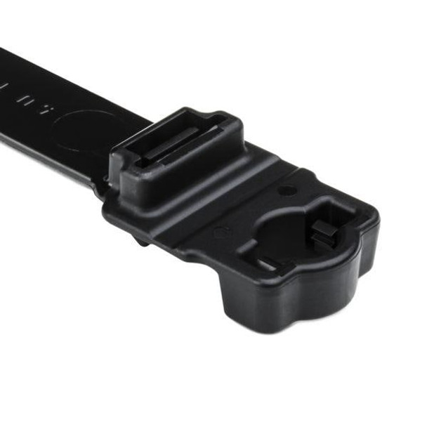 HellermannTyton 157-00034 Cable Tie Mounts Wide Strap Cable Tie with 8mm Stud Mount, 9.7" Long, .5" Wide, PA66HIRHSUV, Black, 300/Bag | American Cable Assemblies