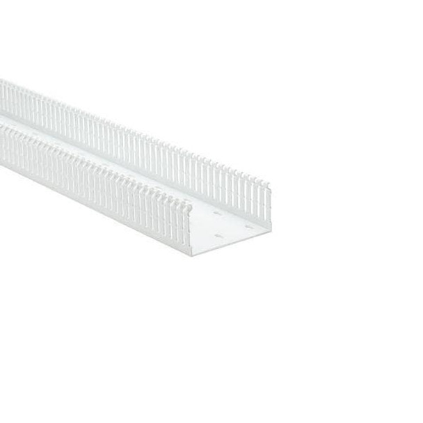 HellermannTyton 181-00665 Wire Ducting & Raceways High Density Slotted Wall Wiring Duct, 4" x 2", Adhesive, PVC, White, 120ft/Carton | American Cable Assemblies