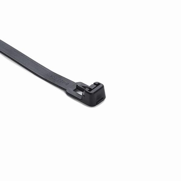 HellermannTyton 115-00046 Cable Ties Releasable Cable Tie, Release Lever, 5.5" Long, 50lb Tensile Strength, PA66, Black, 100/pkg | American Cable Assemblies