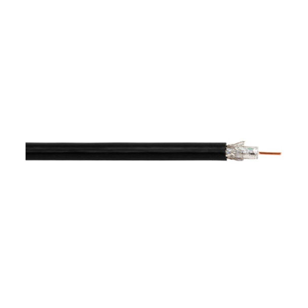 Remee R001563WRCM2B 18 AWG Aluminum Braid Dual Shielded Solid Copper RG6 CMR Non-Plenum CATV Coaxial Cable - 1000' Pull Box - Black | American Cable Assemblie