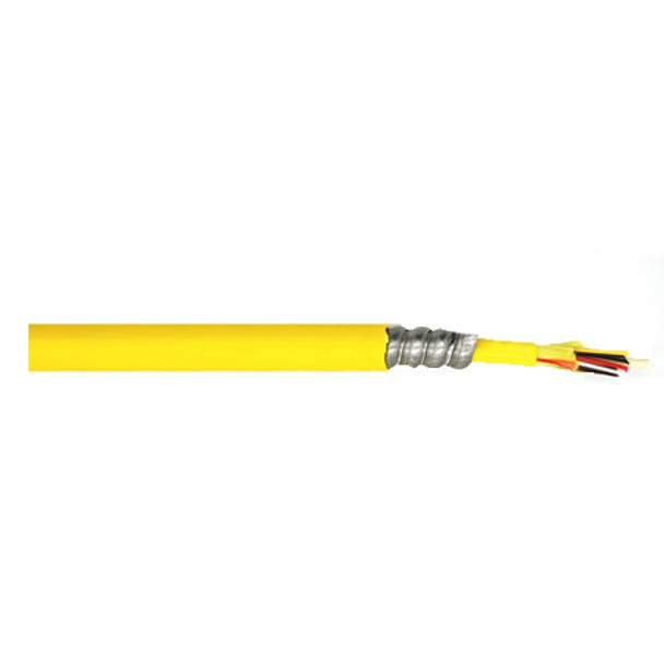Remee REMEX330676KYIALR-4500 6 Fiber Tight-Buffered Singlemode OFCP Plenum Distribution - Aluminum Armored Fiber Optic Cable - 4500' Spool - Yellow | American Cable Assemblie
