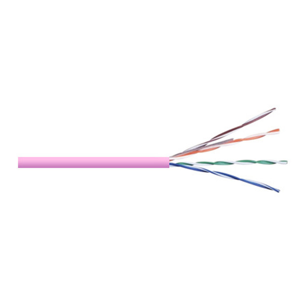 Remee 5BE244UTP/350M2P 24 AWG 4 Pair Unshielded Twisted Pairs (UTP) Solid Bare Copper CMP Cat5e Plenum Network Cable - 1000' Pull Box - Pink | American Cable Assemblie