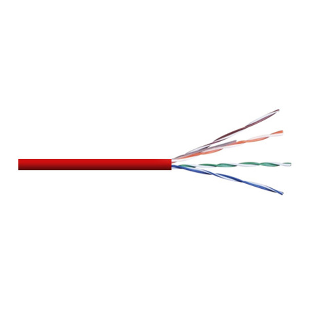 Remee 5BE244UTP/350M2R 24 AWG 4 Pair Unshielded Twisted Pairs (UTP) Solid Bare Copper CMP Cat5e Plenum Network Cable - 1000' Pull Box - Red | American Cable Assemblie