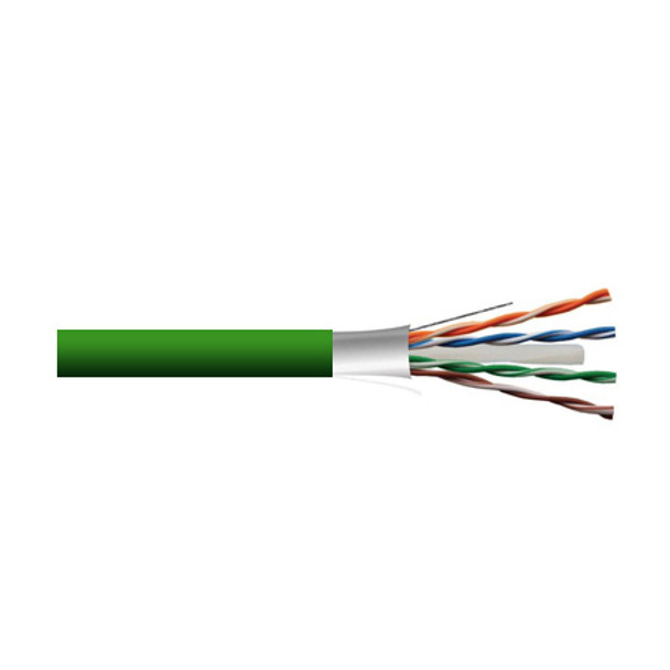 Remee 6RF234STPENHM1E 23 AWG 4 Pair Shielded Twisted Pairs (STP) Solid Bare Copper CMR Cat6 Non-Plenum Network Cable - 1000' Reel - Green | American Cable Assemblie