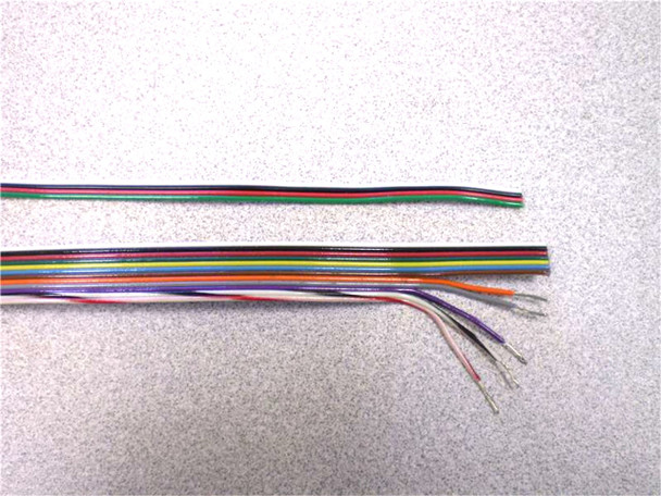 Daburn 1804 24 AWG Flat Ribbon Cable - Point To Point - Color Coded Conductors (DB1804)