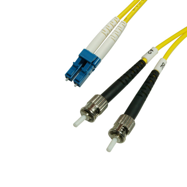 YC Cables YCH1162-01M Duplex Single Mode Fiber Optic Cable - LC/ST, 9/125, OS1, Yellow | American Cable Assemblies
