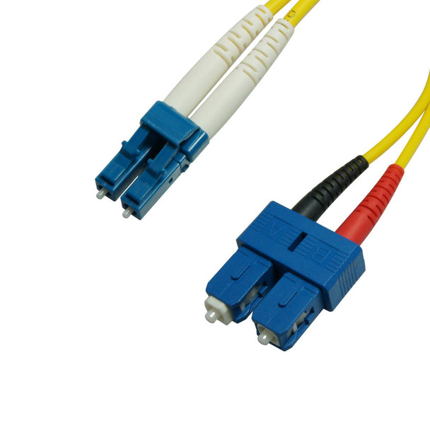 YC Cables YCH1122-03M Duplex Single Mode Fiber Optic Cable - LC/SC, 9/125, OS1, Yellow | American Cable Assemblies