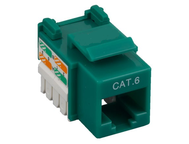 YC Cables YCNA-219-GRN Cat6 Punch Down Keystone Jack | American Cable Assemblies