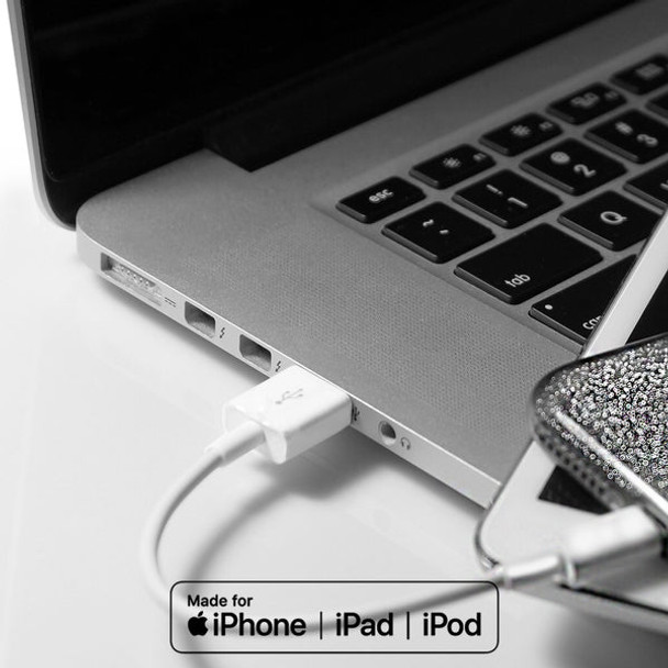 YC Cables YCGM-LT-6INCH MFi Lightning to USB A 2.0 Charging and Syncing Cable  (3 Lengths Available)