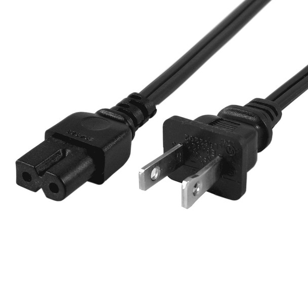 YC Cables YCPWID-1KF-00001F Power Cord - NEMA 1-15P to C7 Polarize 125V 10A, SPT-2, UL/CSA ,Black | American Cable Assemblies