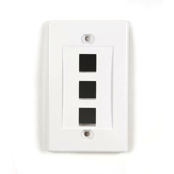YC Cables YCNA-217-W Rj45 Keystone Wall Plate - White/Ivory