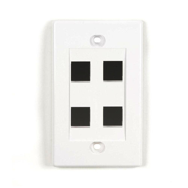 YC Cables YCNA-217-W Rj45 Keystone Wall Plate - White/Ivory
