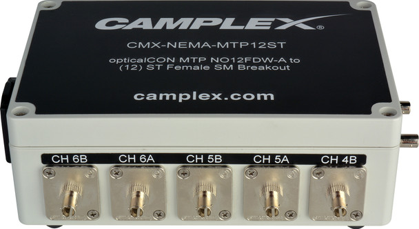 Camplex CMX-NEMA-MTP12ST opticalCON MTP NO12FDW-A to (12) ST Female Single Mode Breakout | American Cable Assemblies