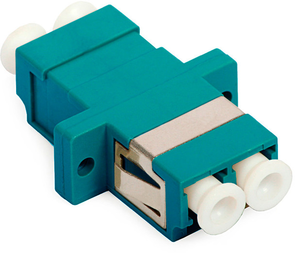 10-Gig LC to LC Duplex Multimode Fiber Optic Coupler with Flange | American Cable Assemblies