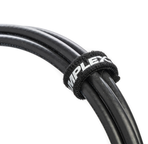 Camplex CMX-HKNLP Hook and Loop Cable Wrap 12mm x 180mm Black with White Logo