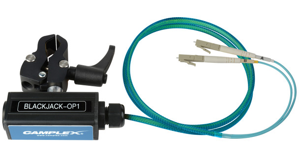 Camplex BLACKJACK-OP1 opticalCON DUO to Duplex (2) LC Breakout Adapter - Multimode with Clamp | American Cable Assemblies