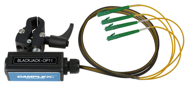 Camplex BLACKJACK-OP11 opticalCON QUAD APC to Four (4) LC/APC Breakout Adapter - Single Mode with Clamp | American Cable Assemblies