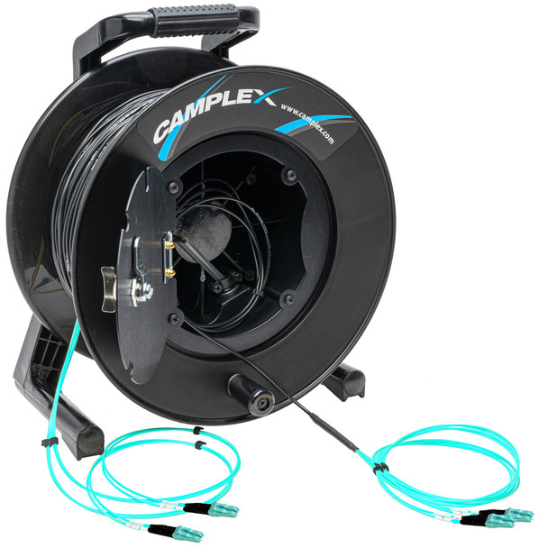 Camplex CMX-LTR04LCM0250 4-Channel LC OM3 Multimode Indoor-Outdoor Fiber Optic Snake Reel - 250 Foot | American Cable Assemblies