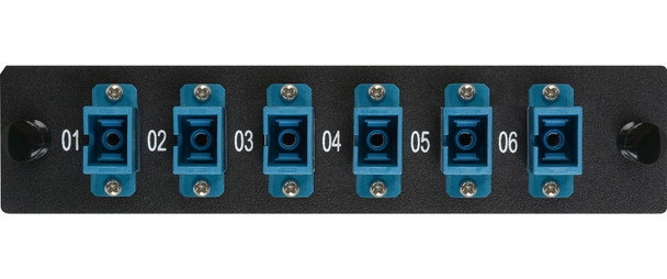 Camplex CMX-MP06SCSP 6-Port SC Simplex Single Mode Fiber Adapter Plate Module with Ceramic Connectors - Blue | American Cable Assemblies