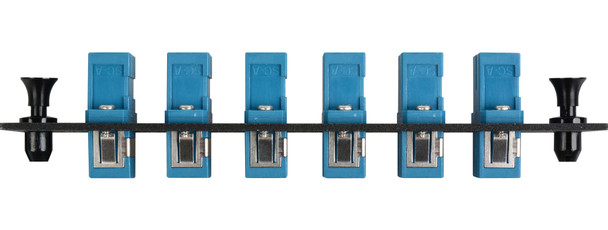 Camplex CMX-MP06SCSP 6-Port SC Simplex Single Mode Fiber Adapter Plate Module with Ceramic Connectors - Blue