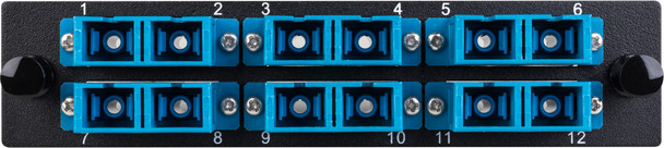 Camplex CMX-MP12SCD 6-Port SC UPC Duplex Single Mode Fiber Adapter Plate Module with Ceramic Connectors | American Cable Assemblies
