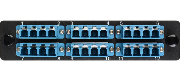 Camplex CMX-MP24LCSP 6-Port LC QUAD Single Mode Fiber Adapter Plate Module with Ceramic Connectors-Blue | American Cable Assemblies