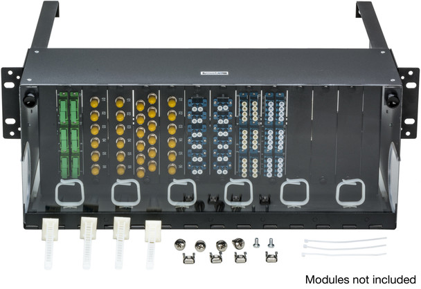 Camplex CMX-MPR-4RU Adjustable Fiber Enclosure for 19 or 23-Inch Racks - Holds 12 Modules for up to 288 Fibers