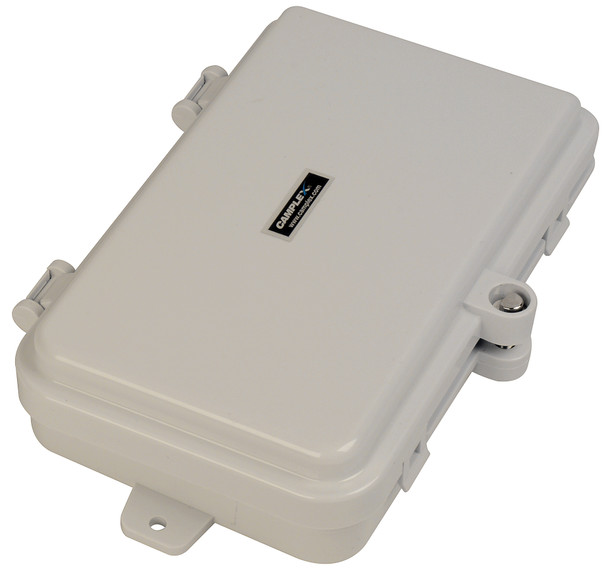 Camplex CMX-MPWB-06M Plastic Wall Mount Terminal Box with Swing Out Splice Tray for up to 6 Simplex Fiber Adapters