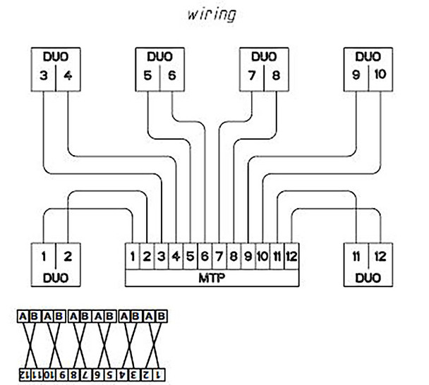 Camplex CMX-NEMA-MTPDUO opticalCON MTP NO12FDW-A to (6) SM DUO NO2-4FDW-A