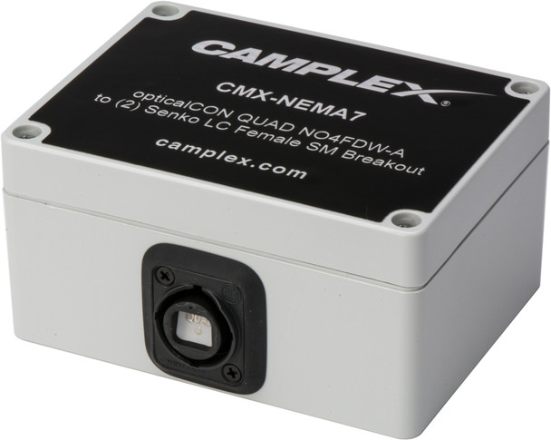 Camplex Single Mode opticalCON QUAD NO4FDW-A to Two Duplex LC Female Breakout | American Cable Assemblies