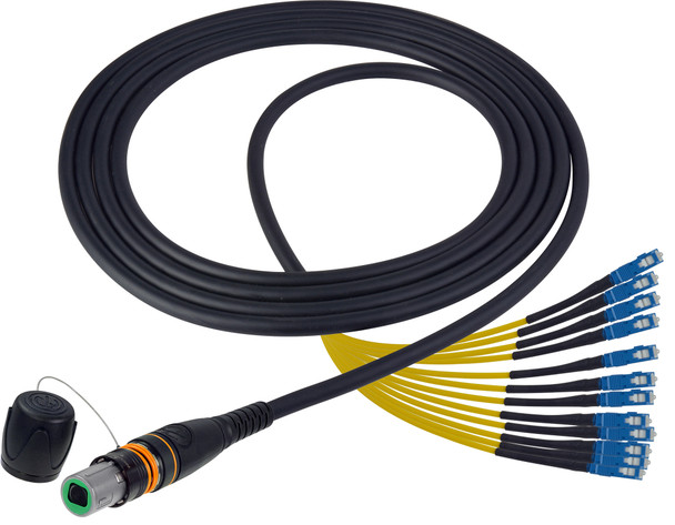 Camplex CMX-OCMTPSMSC10 opticalCON MTP to SC Single Mode APC 12 Channel Breakout Cable - 10 Foot | American Cable Assemblies