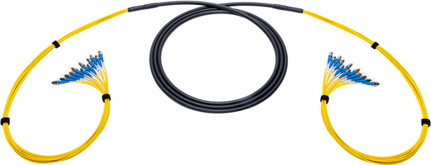 Camplex CMX-TFS12ST-0010 TiniFiber 12-Channel ST-Single Mode Armored Tactical Fiber Optic Snake - 10 Foot | American Cable Assemblies