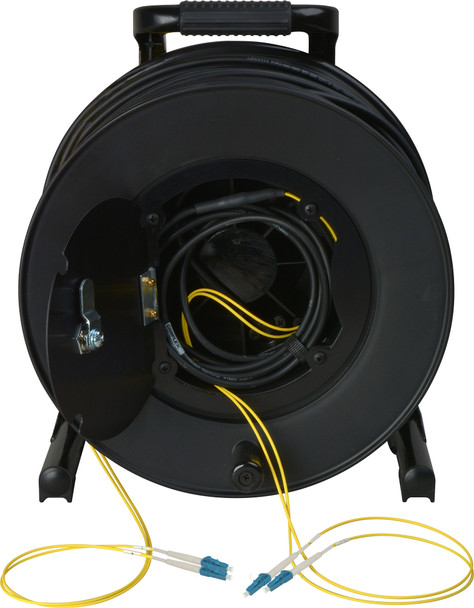 Camplex 2-Channel LC Single Mode Fiber Optic Standard Broadcast Tactical Snake Reel - 250 Foot | American Cable Assemblies