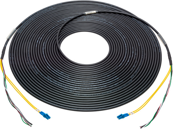 Camplex HF-LCBP4-0100 SMPTE Cable with Duplex LC Fiber and Blunt Power Leads - 100 Foot | American Cable Assemblies