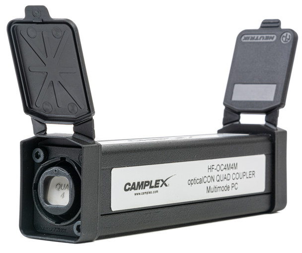 Camplex HF-OC4M4M Inline Coupler - opticalCON QUAD to QUAD - UPC OM3 Multimode | American Cable Assemblies