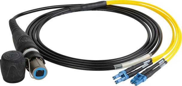 Camplex HF-OC4S-LC-0010 opticalCON QUAD to QUAD LC Single Mode Fiber Optic Breakout - 10 Foot | American Cable Assemblies