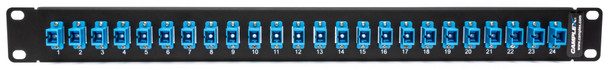 Camplex HF-OPRP-10 Patch Panel - 1RU 24-Port Preloaded with SC Simplex Single Mode Adapters - Blue