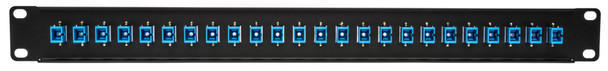 Camplex HF-OPRP-10 Patch Panel - 1RU 24-Port Preloaded with SC Simplex Single Mode Adapters - Blue