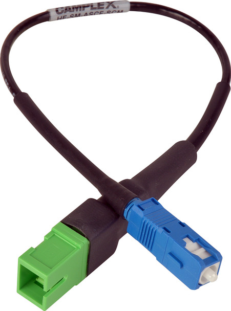 Camplex HF-SM-ASCF-SCM APC SC Female to UPC SC Male Single Mode Fiber Optic Tactical Adapter- 6 Inch | American Cable Assemblies