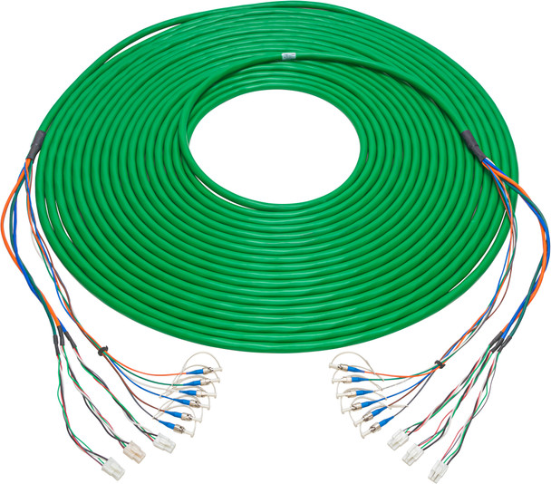 Camplex HF-STBP8-X3-0100 Indoor Riser Triple SMPTE Cable with Three Sets of Dual ST Fiber and 6-pin RG Power - 100 Foot | American Cable Assemblies