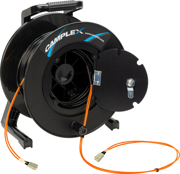 Camplex HF-TR02SCM1-0500 2-Channel SC Multimode OM1 Fiber Optic Tactical Cable on Reel - 500 Foot | American Cable Assemblies