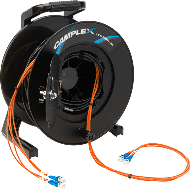 Camplex HF-TR04LCM1-0250 4-Channel LC Multimode OM1 Fiber Optic Tactical Reel - 250 Foot | American Cable Assemblies