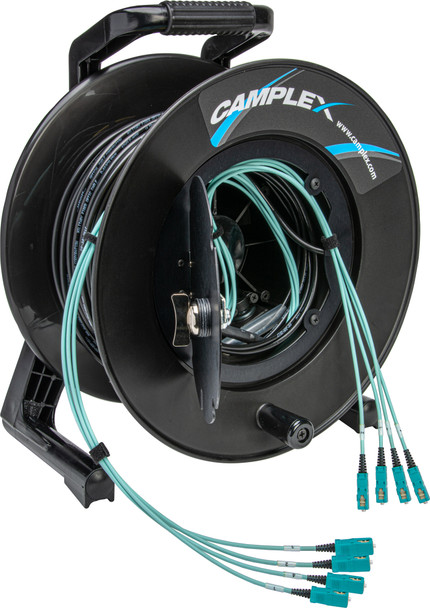 Camplex HF-TR04SCM3-0250 4-Channel SC Multimode OM3 Fiber Optic Tactical Reel - 250 Foot | American Cable Assemblies