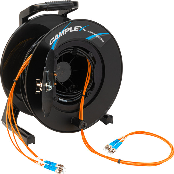 Camplex HF-TR04STM1-0250 4-Channel ST Multimode OM1 Fiber Optic Tactical Reel - 250 Foot | American Cable Assemblies
