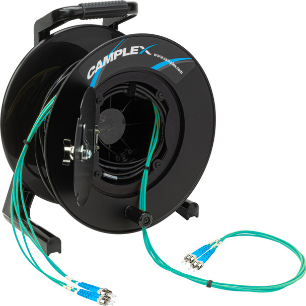 Camplex HF-TR04STM3-0250 4-Channel ST Multimode OM3 Fiber Optic Tactical Reel - 250 Foot | American Cable Assemblies