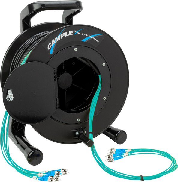 Camplex HF-TR08STM3-0500 8-Channel ST Multimode OM3 Fiber Optic Tactical Reel - 500 Foot | American Cable Assemblies