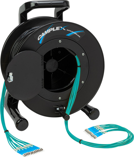 Camplex HF-TR12STM3-0250 12-Channel ST Multimode OM3 Fiber Optic Tactical Reel - 250 Foot | American Cable Assemblies