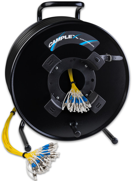 Camplex HF-TR24LC-0250 24-Channel LC Single Mode Tactical Fiber Optic Cable on Reel - 250 Foot | American Cable Assemblies
Shown with ST Connections