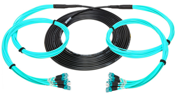 Camplex HF-TS12LCM4-0100 12-Channel LC Multimode OM4 Fiber Optic Tactical Cable - 100 Foot | American Cable Assemblies