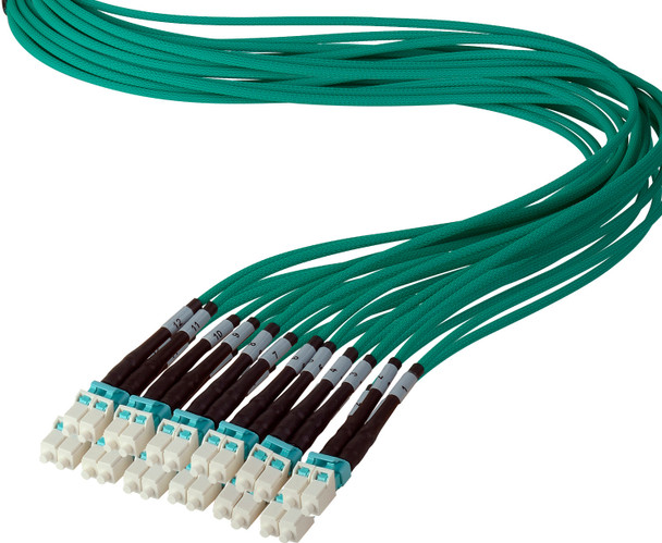 Camplex HFPM324LCLC0100 24-Channel LC-LC OM3 Multimode Plenum Fiber Optic Cable - 100 Foot | American Cable Assemblies